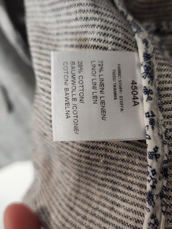 Yuvita Womens Medium Linen Cotton Blazer Gray Striped - Picture 5 of 6